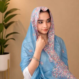 Londoni Shella Paisley Border Embroidered Mal Mal Dupatta Pack (9 Pcs / 9 Colors)
