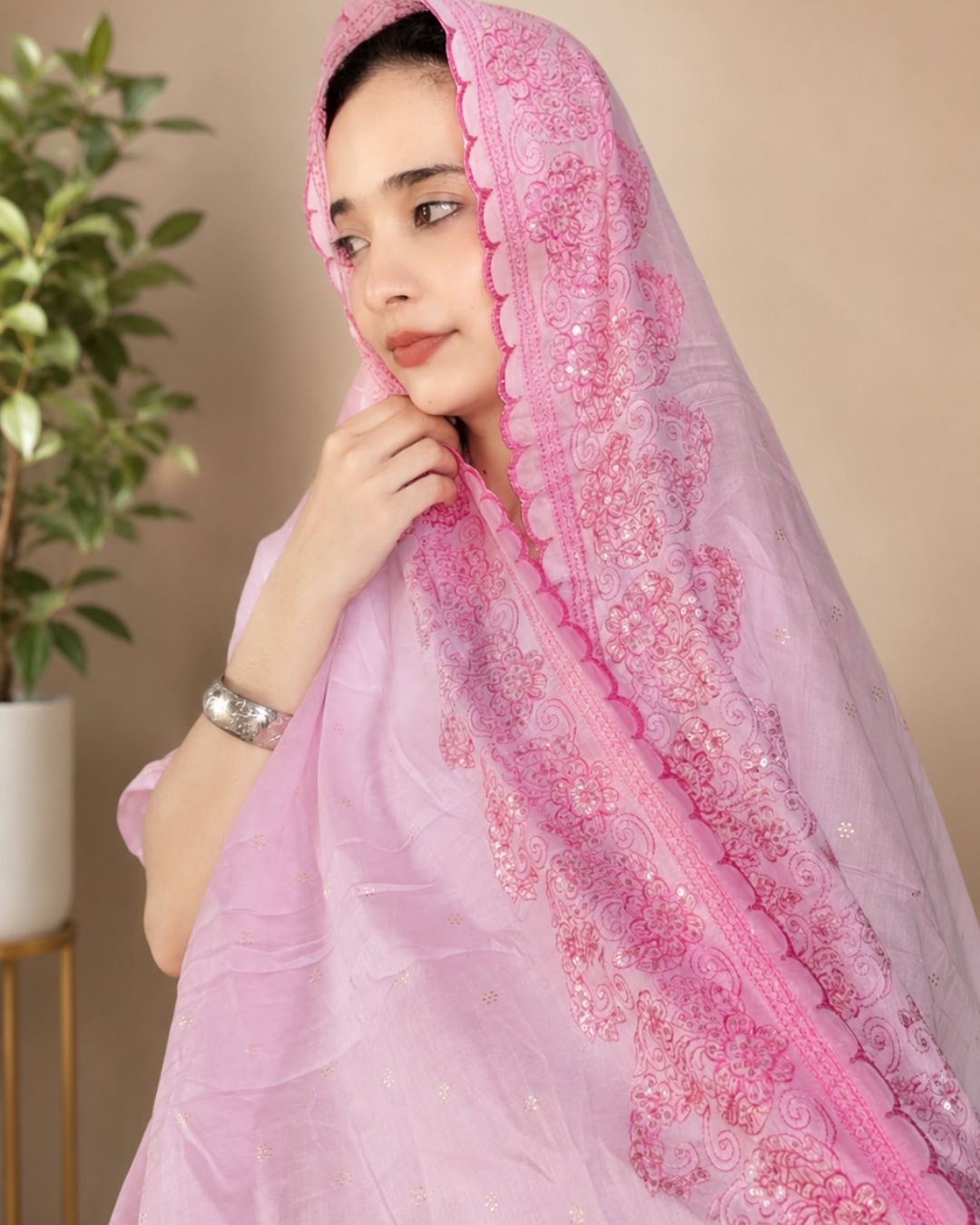 Londoni Shella Lattice Jaal Embroidered Mal Mal Dupatta Pack (9 Pcs / 9 Colors) - Image 3