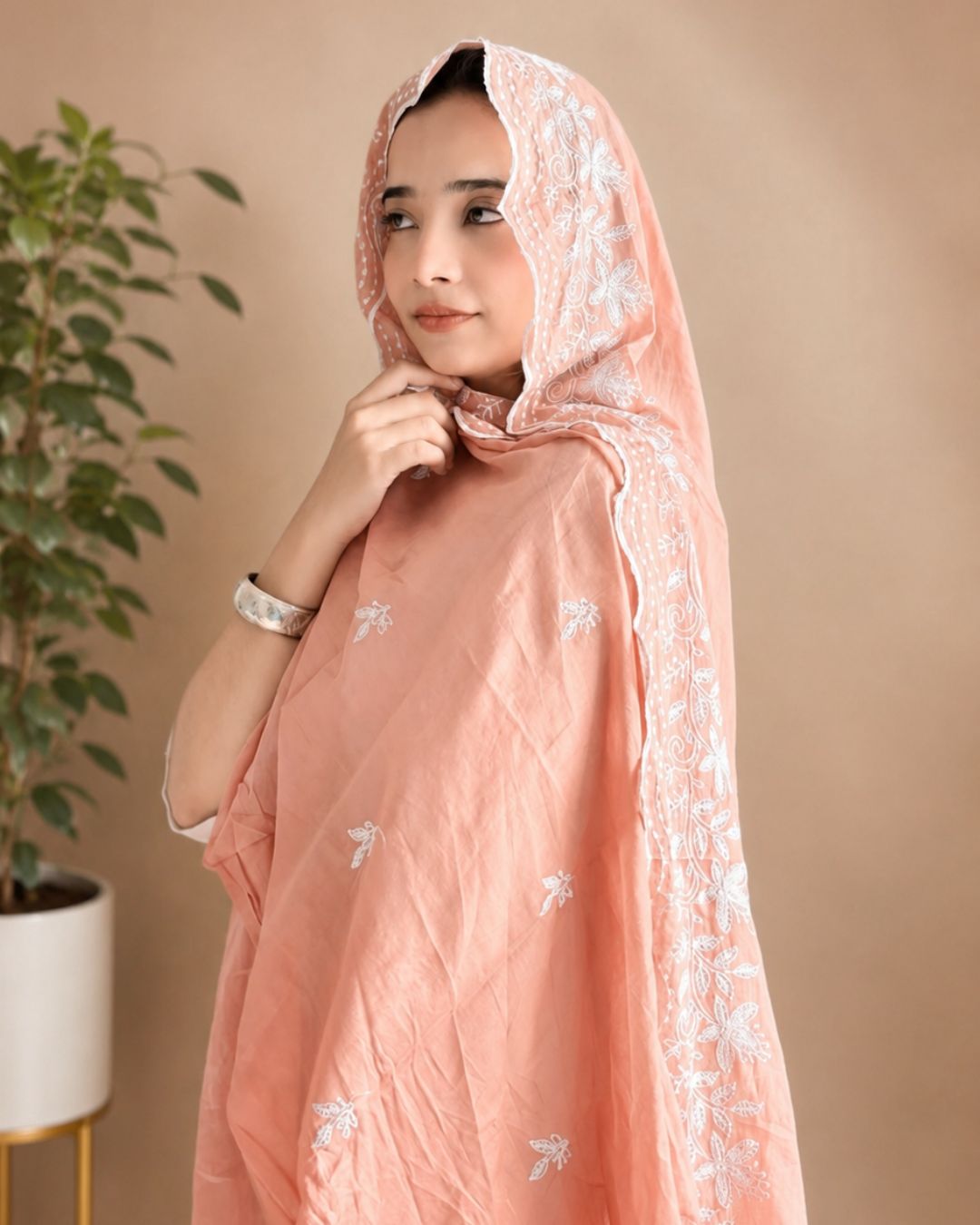 Londoni Shella Paisley Embroidered Malmal Cotton Dupatta Set (9 Pcs / 9 Colors)