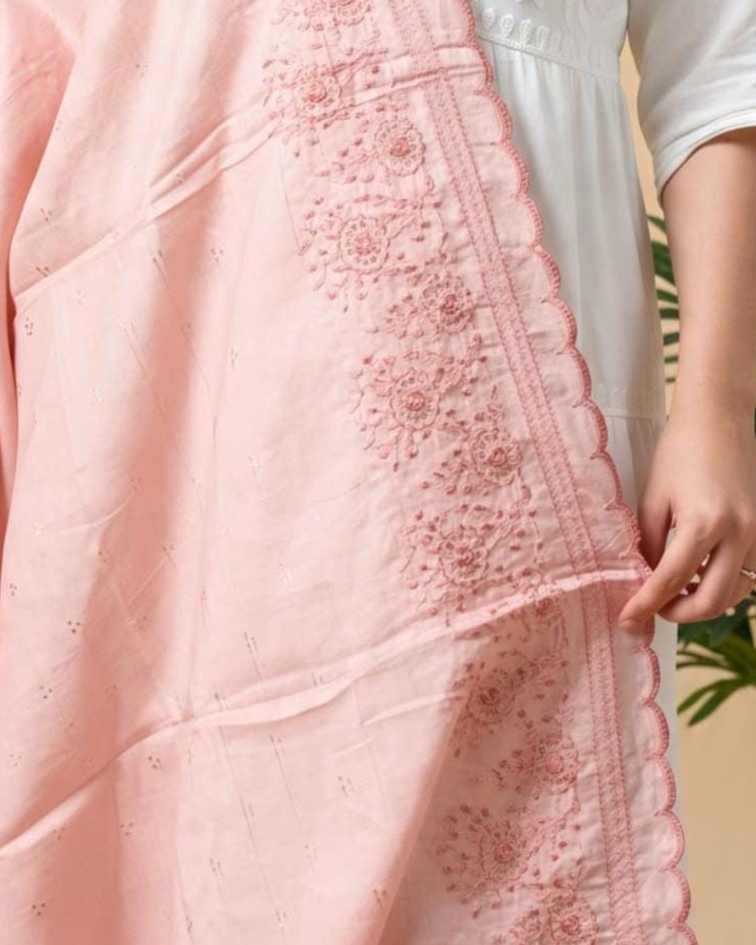 Londoni Shella Chikanwork Style Embroidered Cotton Dupatta Set (9 Pcs / 9 Colors) - Image 7