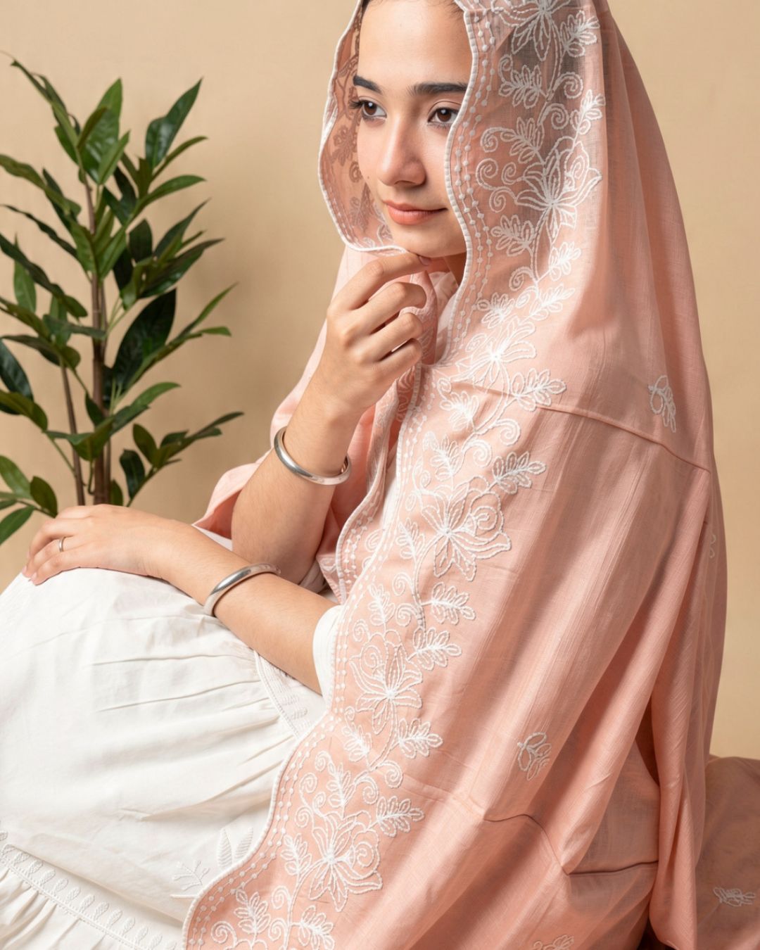 Londoni Shella Lattice Jaal Embroidered Mal Mal Dupatta Pack (9 Pcs / 9 Colors) - Image 5