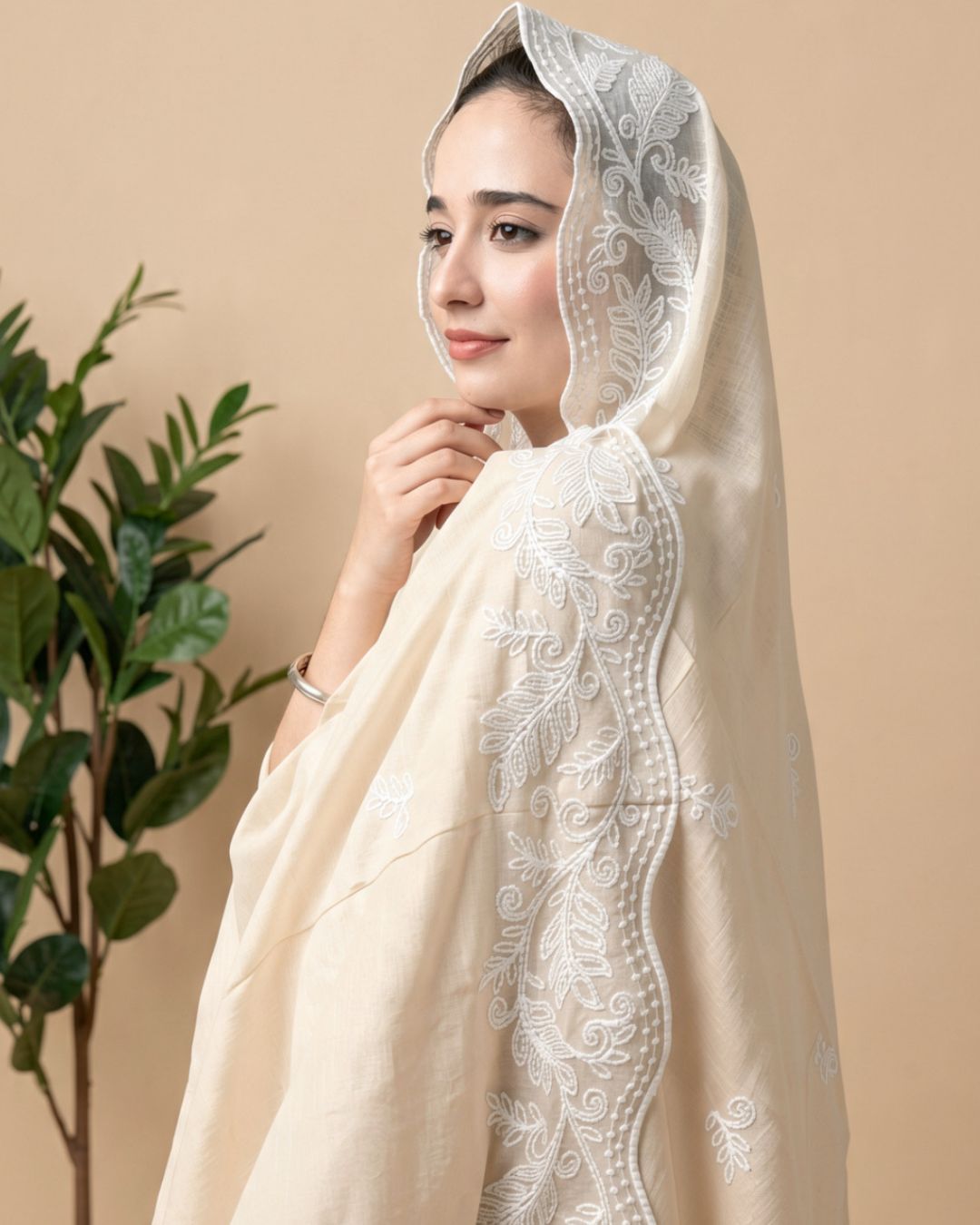 Londoni Shella Floral Embroidered Cotton Mal Mal Dupatta Set (9 Pieces | 9 Colours | 9 Embroidery Designs) - Image 6