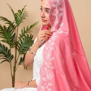 Londoni Shella Dual Motif Embroidered Malmal Cotton Dupatta Set (9 Pcs / 9 Colors)