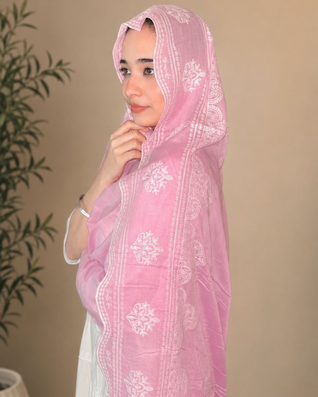 Londoni Shella Scalloped Embroidery Edge Cotton Malmal Dupatta Set (9 Pcs / 9 Colors) - Image 5
