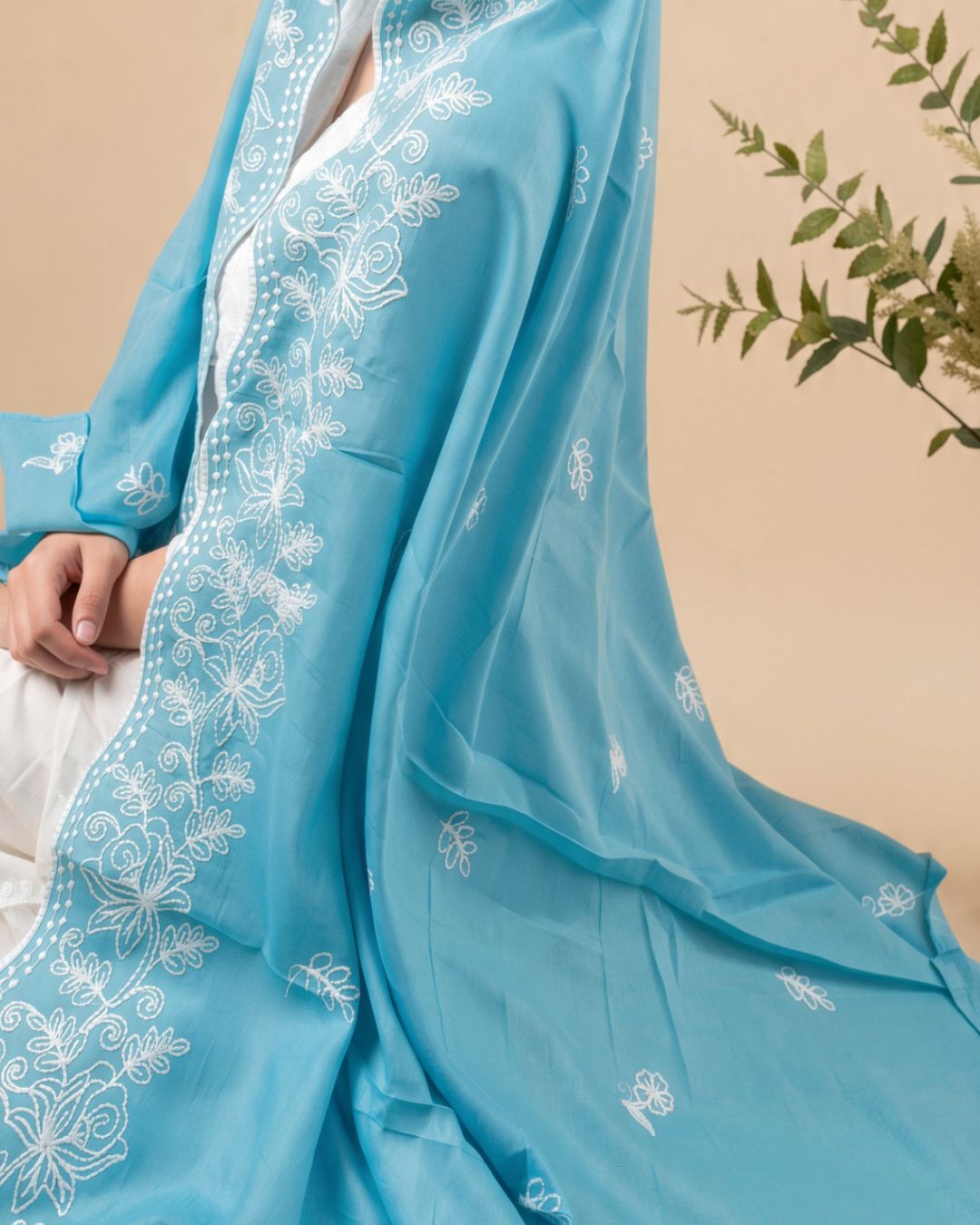 Londoni Shella Corner Medallion Embroidered Cotton Dupatta Pack (9 Pieces | 9 Colours | 9 Embroidery Designs) - Image 3