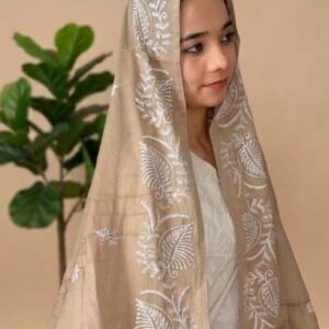 Londoni Shella Botanical Leaf Embroidered Cotton Dupatta Pack (9 Pieces | 9 Colours | 9 Embroidery Designs)