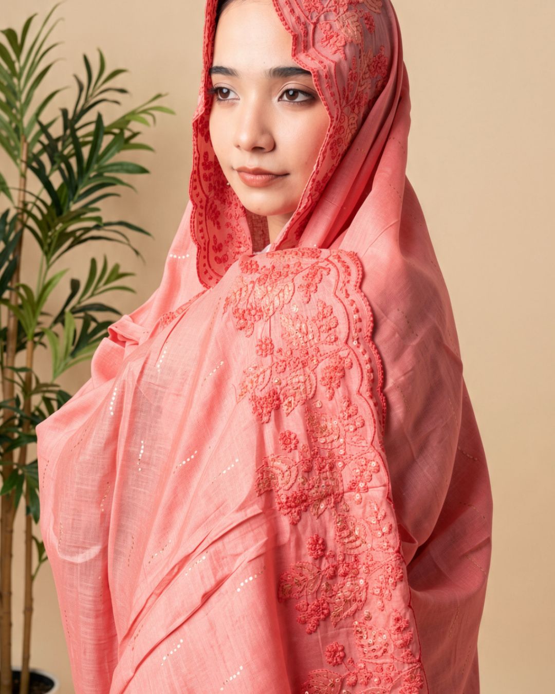 Londoni Shella Floral Embroidered Cotton Mal Mal Dupatta Set (9 Pieces | 9 Colours | 9 Embroidery Designs) - Image 5