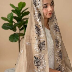 Londoni Shella Botanical Leaf Embroidered Cotton Dupatta Pack (9 Pcs / 9 Colors)