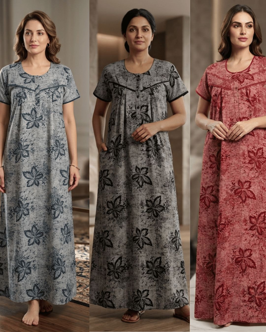 Trio Charm 3-Colour Matching Nighty